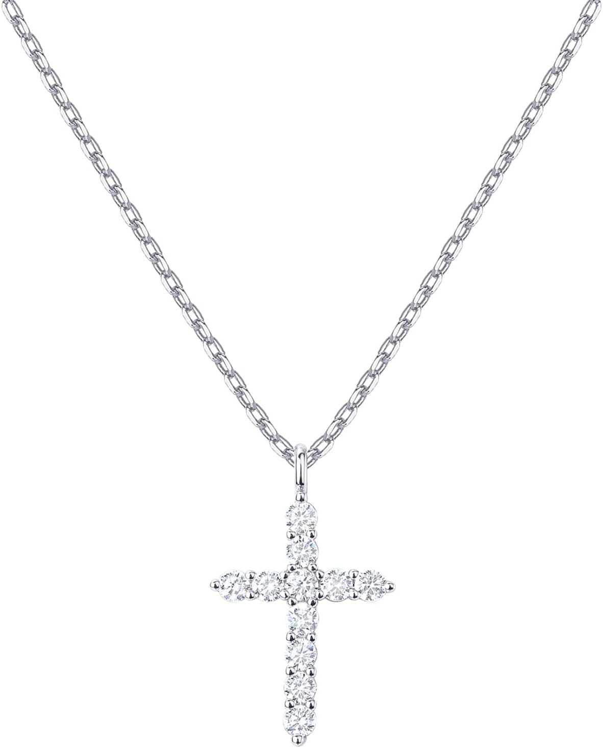 14K Gold Plated Cubic Zirconia Cross Necklace for Women | Cross Faith Pendant Necklaces