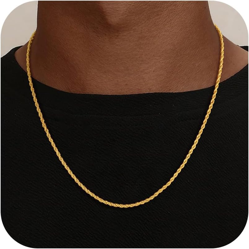 S925 Sterling Silver Chain for Men, 3Mm/4Mm Rope Chain Necklace for Women Men Jewelry Silver Necklace Chains 16 18 20 22 24 Inch