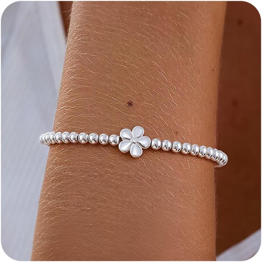 Gold Bracelets for Women 14K Gold stackable gold braceletsBeaded Bracelets Stackable Bracelets for Women Gold Charm Bracelet Non Tarnish Gold Jewelry for Women Trendy