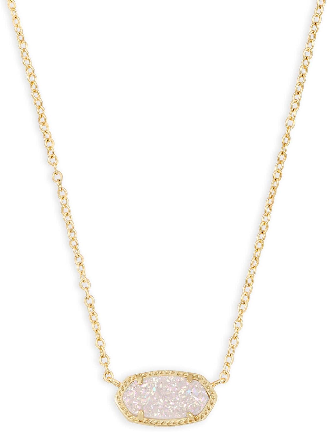 gold plated necklace with an oval pink stone pendant on a delicate chain, suitable for everyday wear or special occasions