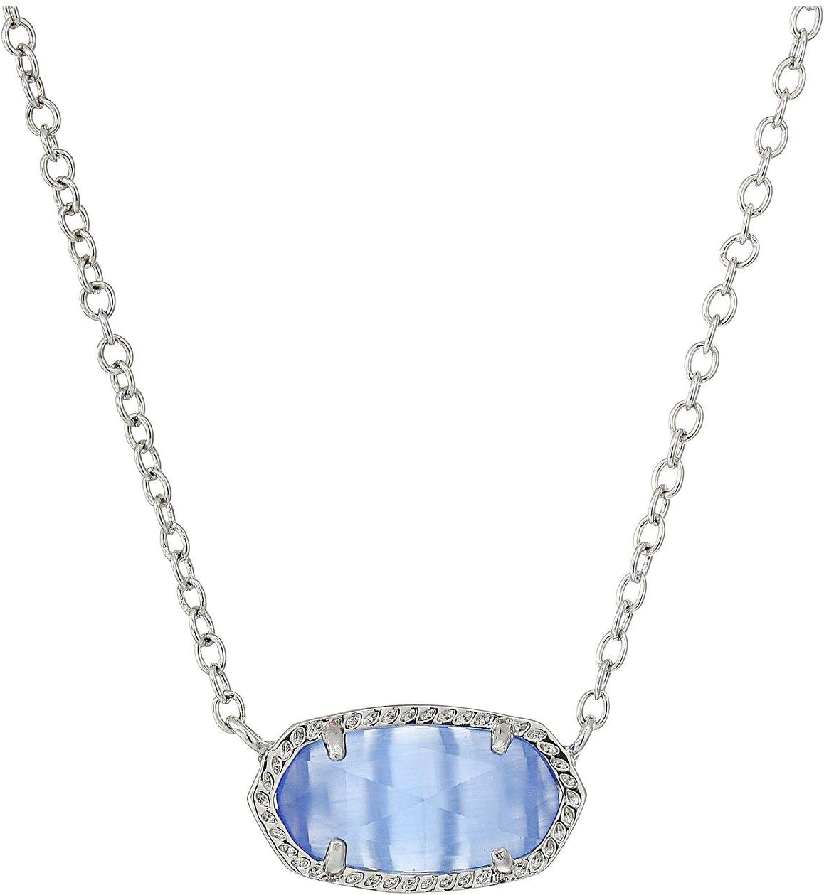 gold plated necklace featuring a blue stone centerpiece and delicate chain design.