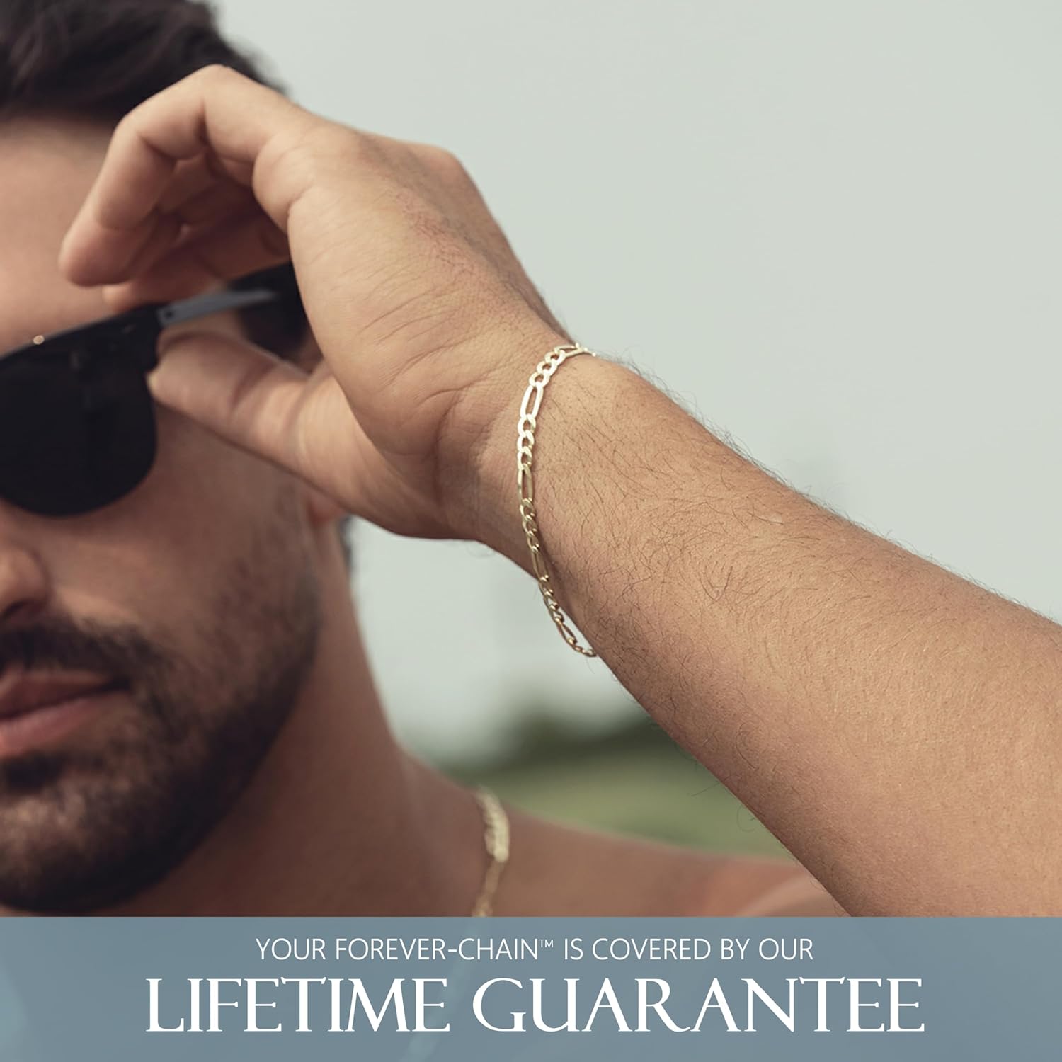 Mens Gold Bracelet 18K Gold Plated 925 Sterling Silver - 5Mm Cuban Link Curb Chain & Figaro Link Bracelets for Men - Sizes 6.5,7,8,9 Inch