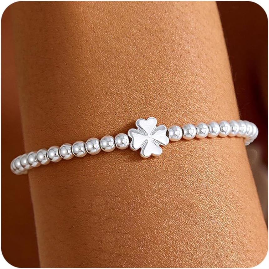 stackable gold braceletsGold Bracelets for Women 14K Gold Beaded Bracelets Stackable Bracelets for Women Gold Charm Bracelet Non Tarnish Gold Jewelry for Women Trendy