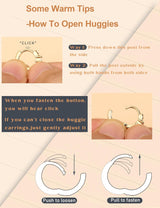 Small 14K Gold Plated Chunky Hoop Earrings for Women Hypoallergenic Silver Earrings Set for Sensitive Ears Non Tarnish Huggie Hoops Earring Stacks for Multiple Piercing Jewelry Lightweight 3Pairs