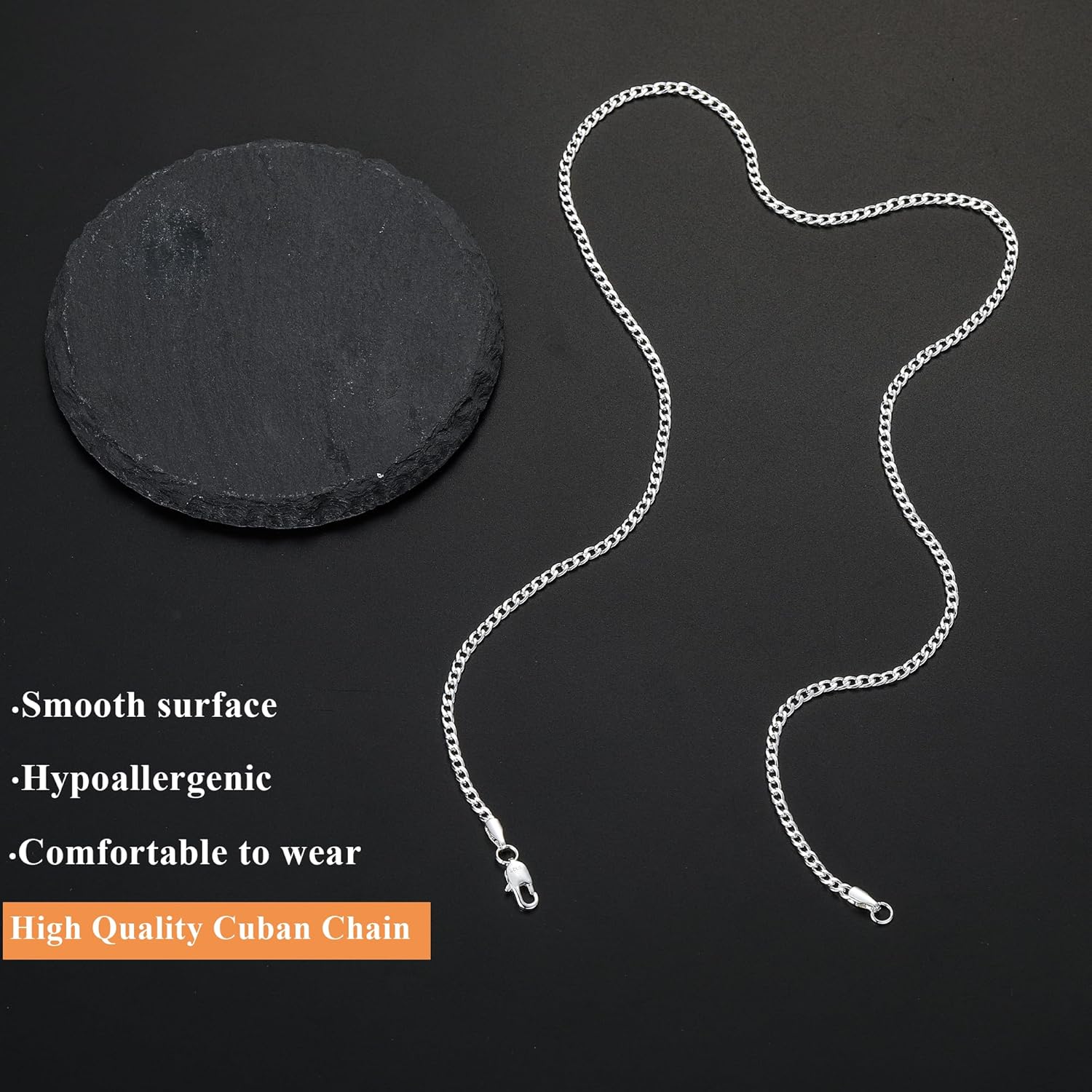 3mens cuban chain necklace/5Mm 14K Gold/Silver Plated Valentines Cuban Chain for Men Boys, Stainless Steel Cuban Link Chain for Men Boys Sturdy Non-Fading Necklace Jewelry Gifts 14/16/18/20/22/24Inch