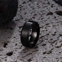 Stainless Steel Rings for Men Wedding Ring Cool Simple Band 8MM Width 3 Pcs a Set